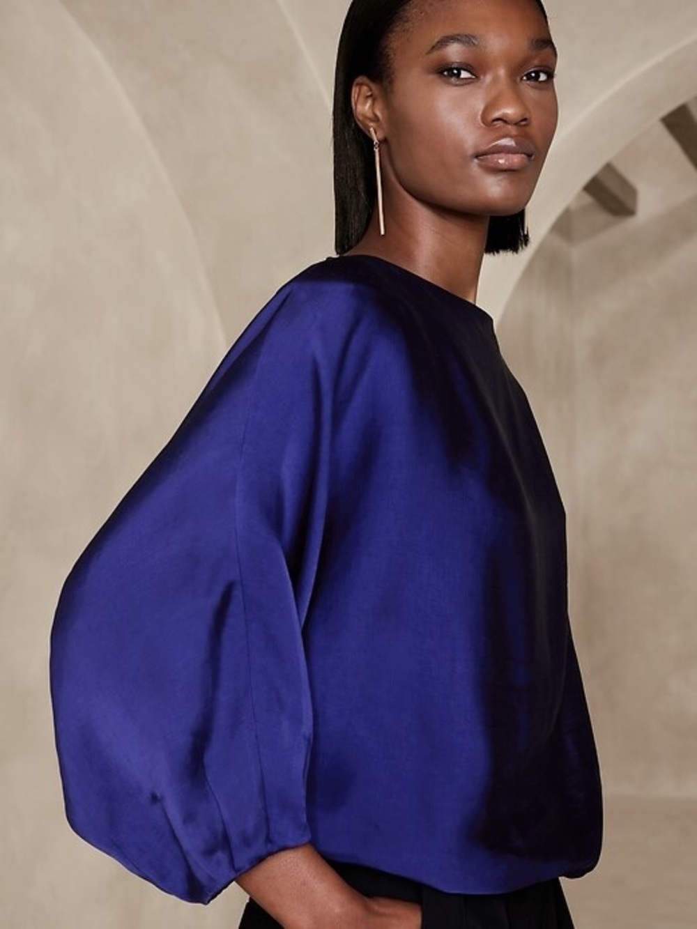 Banana Republic Royal Blue Emery Satin Top
